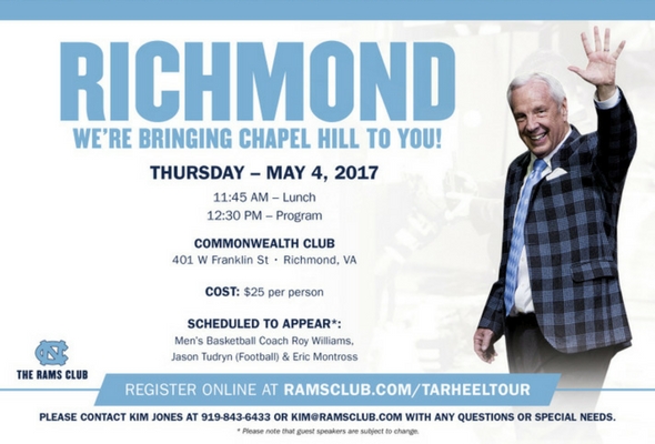Roy Williams in Richmond: Rams Club Tar Heel Tour